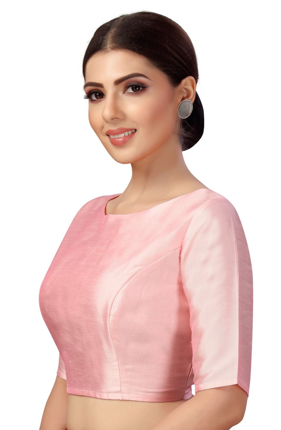 Women Shringaar | Women'S Polyester Plain Coloured Saree Blouse. - Shringaar Pink