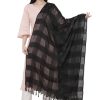 Women AR Silks | A R Silk Window Square Regular Dupatta Color Dupatta Or Chunni Black