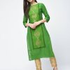 Women Aniyah | Women'S Block Printed Straight Kurta - Aniyah Green