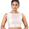 Women Madhu Fashion | Women'S Polyester Sleeveless Saree Blouse - Madhu Fashion Silver