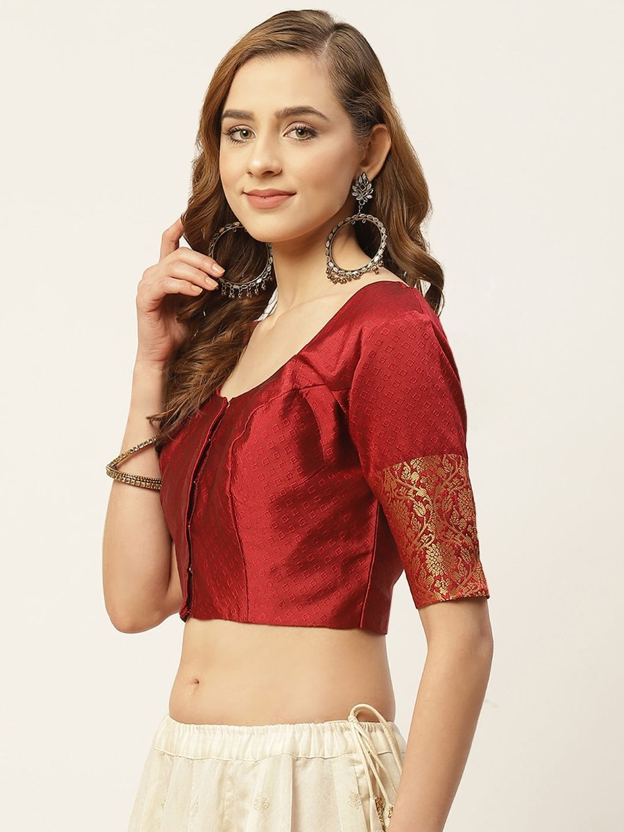 Women Shringaar | Women'S Maroon Blouse By Shringaar- (1Pc Set)