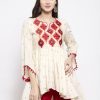 Women Bhama Couture USA | Off-White U0026 Red Printed Tunic - Bhama Couture Usa