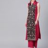 Women Ziyaa | Women'S Pink Floral Print Kurta By Ziyaa. – (1Pc Set)