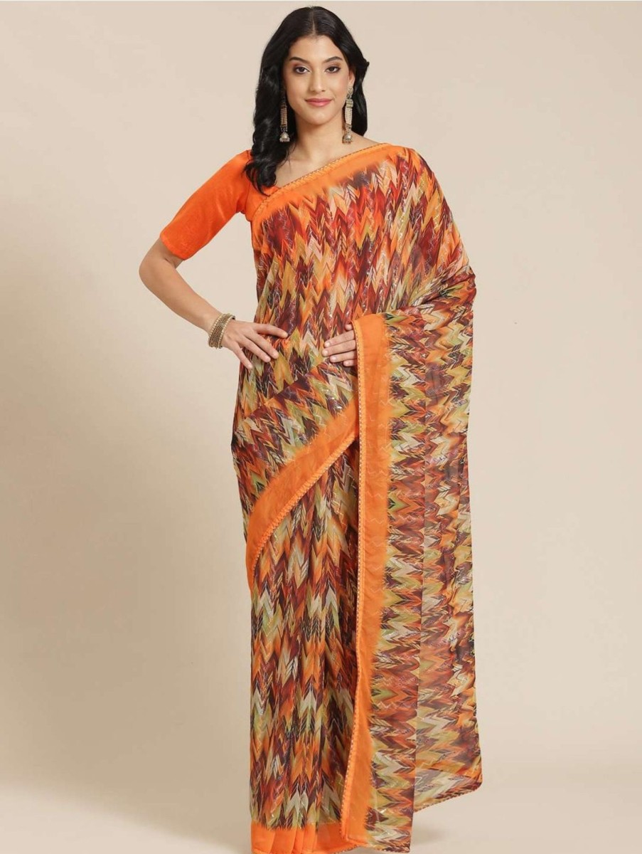 Women Dwija Fashion | Women'S Designer Georgette Saree Collection - Dwija Fashion Multi Color