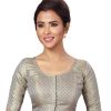 Women Shringaar | Women'S Grey Brocade Saree Blouse By Shringaar- (1Pc Set)