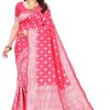 Women Varanga | Women'S Color Banarasi Silk Saree With Blouse - Varanga Pink