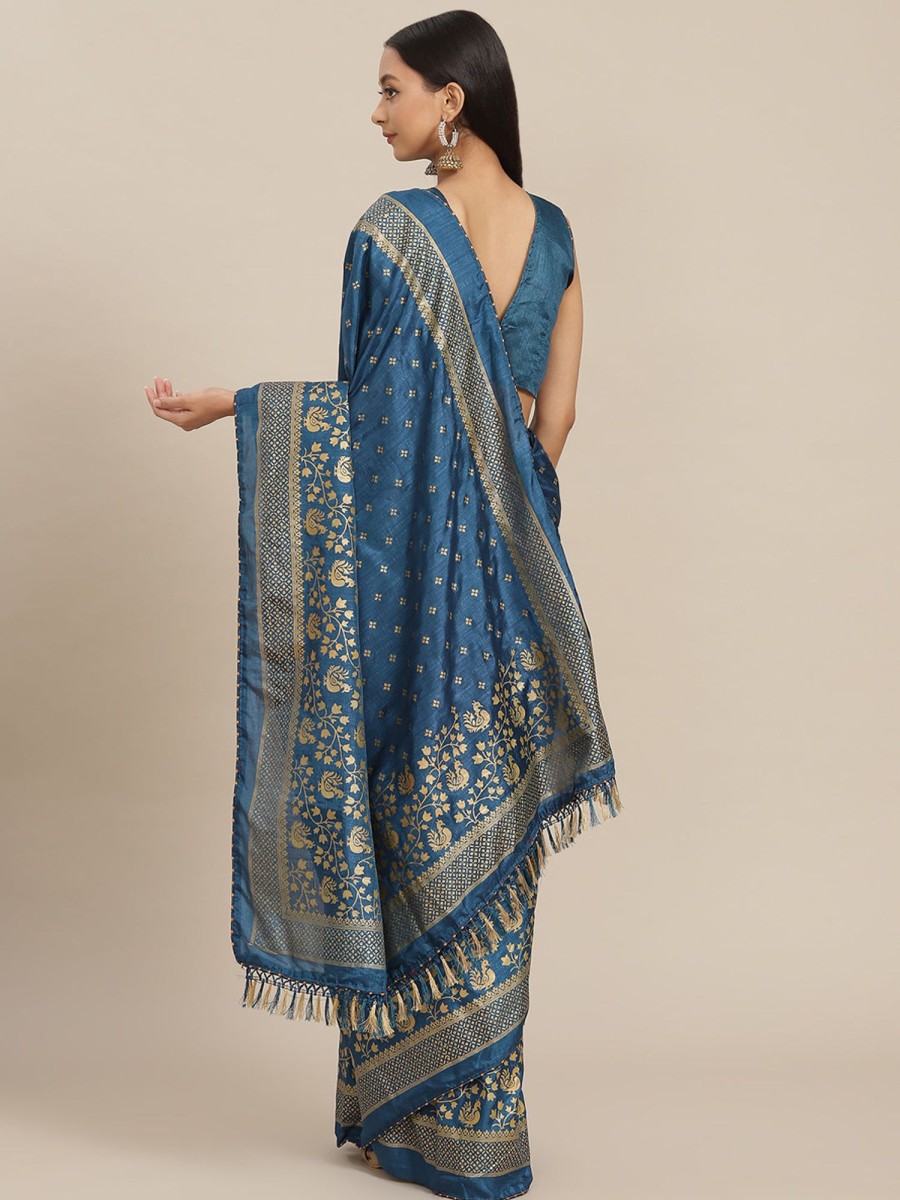 Women Dwija Fashion | Women'S Sky Colour Saree Collection - Dwija Fashion Blue