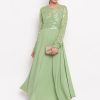 Women Janasya | Women'S Light Green Poly Crepe Kurta By Janasya 1Pc