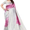 Women Varanga | Women'S Color Banarasi Silk Saree With Blouse - Varanga Pink