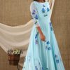 Women SARAS THE LABEL | Women'S Blue Anarkali Dress (1Pc) - Saras The Label