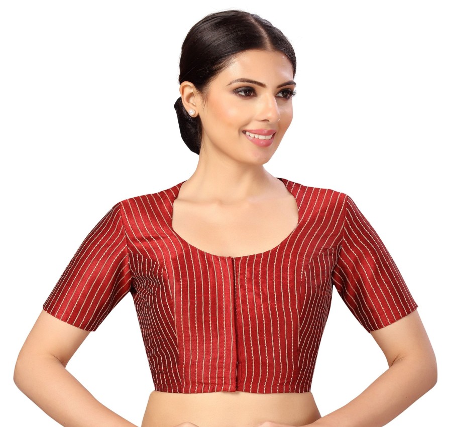 Women Shringaar | Women'S S Polyester Handloom Silk Saree Blouse. - Shringaar Red