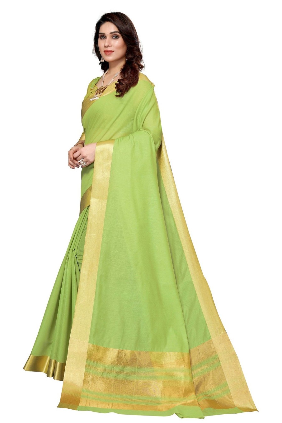 Women Vamika | Women'S Cotton Polyester Silk Weaving Saree - Vamika Green