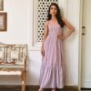 Women SARAS THE LABEL | Women'S Mauve Cut Sleeves Gown (1Pc) - Saras The Label