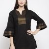 Women Wahe-NOOR | Women'S Black Solid Tunic - Wahe-Noor