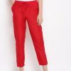 Women IMARA | Women'S Solid Straight Pants - Imara Red