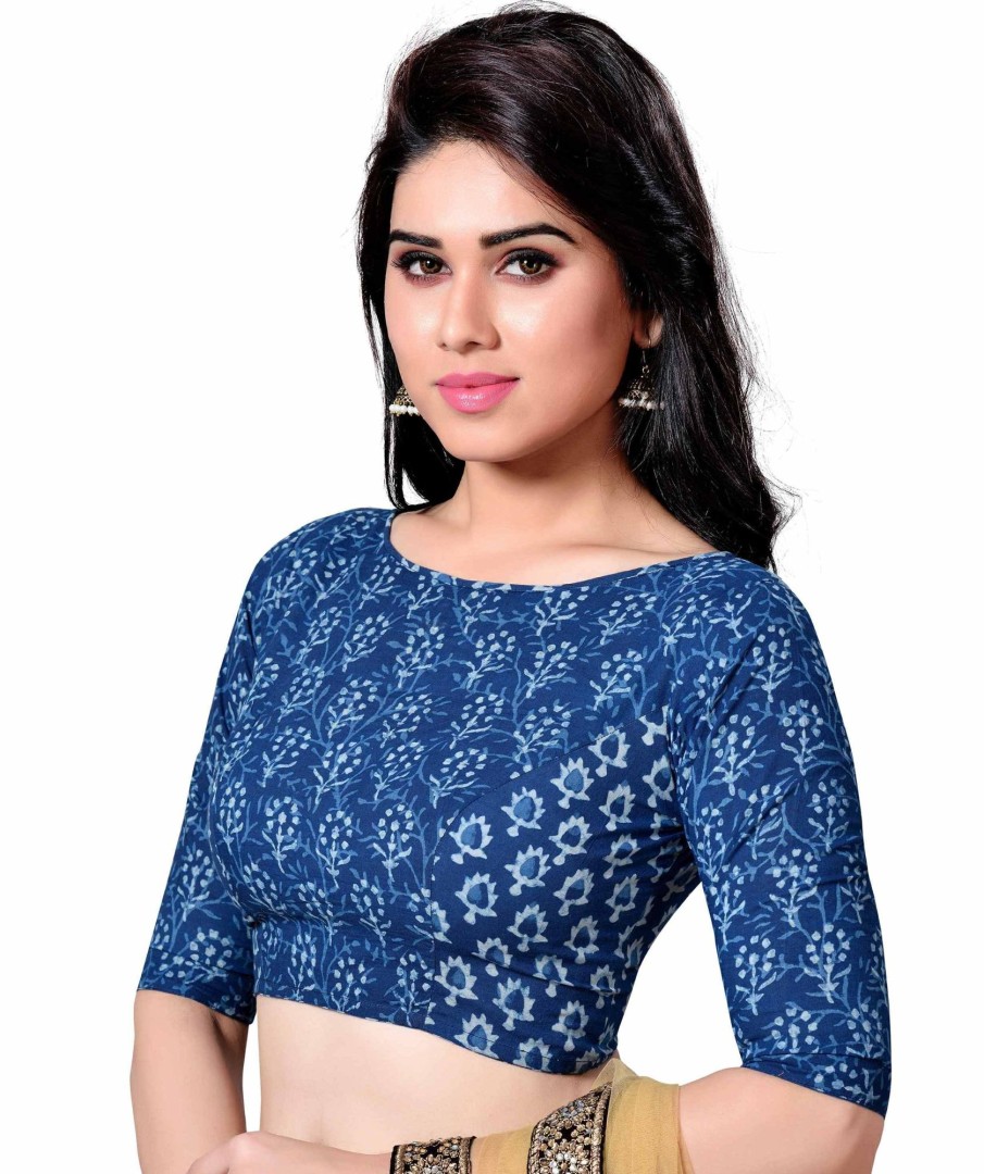 Women Shringaar | Women'S Indigo Blue Blouse By Shringaar- (1Pc Set)