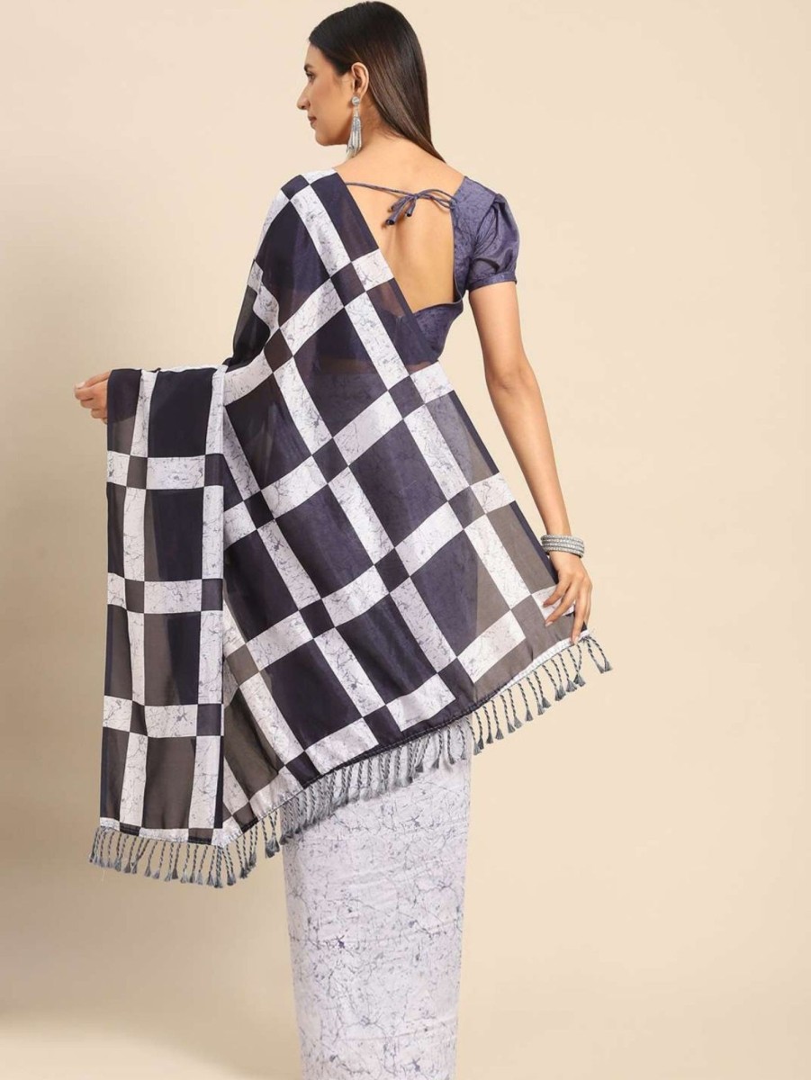 Women Dwija Fashion | Women'S Designer U0026 Grey Poly Cotton Saree Collection - Dwija Fashion Black