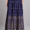 Women House of RP | Women'S Rayon Ethnic Printed Circular Skirt - House Of Rp Blue