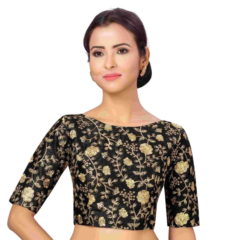 Women Shringaar | Women Black Silk Saree Blouse By Shringaar (1Pc)