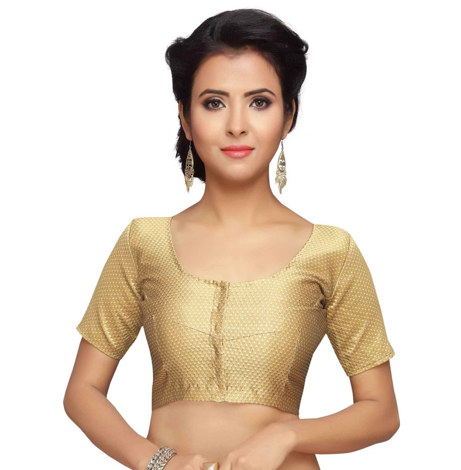 Women Shringaar | Women Gold Brocade Readymade Blouse By Shringaar (1Pc)