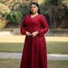 Women SARAS THE LABEL | Women'S Embroidered Red Gown - Saras The Label- 1Pc