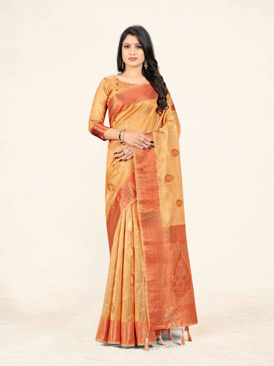 Women Sweet Smile | Women'S Color Stylish Saree With Blouse Set - Sweet Smile Beige