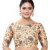 Women Madhu Fashion | Women'S Polyester Brocade Digital Floral Print Elbow Length Sleeves Readymade Saree Blouse - Madhu Fashion