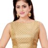 Women Madhu Fashion | Women'S Brocade Sleeveless Readymade Saree Blouse - Madhu Fashion Gold