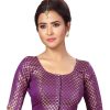 Women Shringaar | Women Purple Brocade Saree Blouse By Shringaar (1Pc)