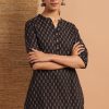 Women Janasya USA | Women'S Black Cotton Tunic By Janasya- (1Pc Set) Usa