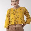 Women InWeave | Women'S Yellow Nest Crop Top - Inweave