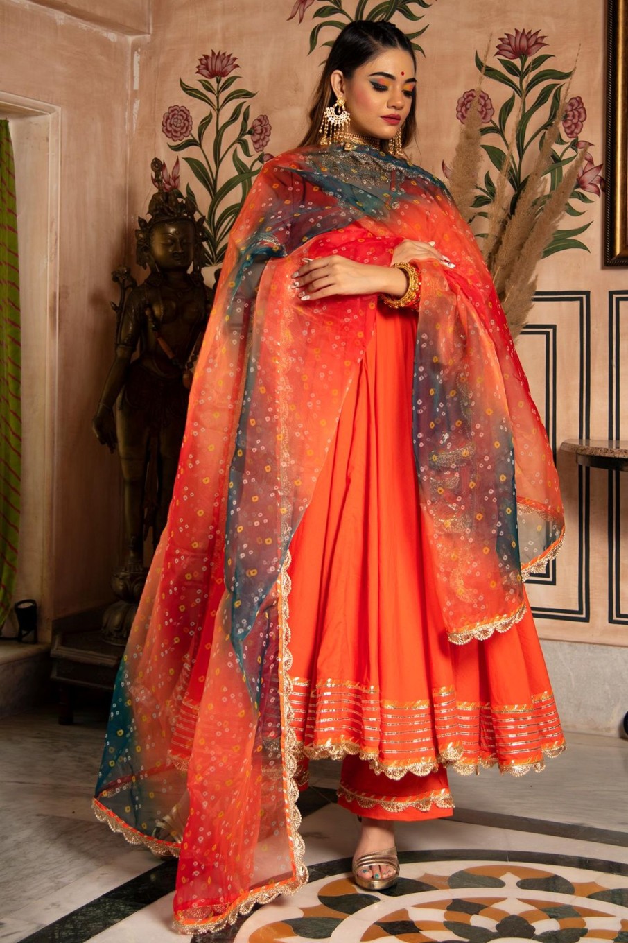 Women Pomcha Jaipur USA | Women'S Bhandhani Angrakha Set - Pomcha Jaipur Usa