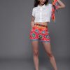 Women AKS | Women'S Floral Print Short - Aks Red