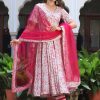 Women Lado Jaipuri | Women'S Rosy Cotton Anarkali Set - Lado Jaipuri Pink