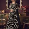 Women Myracouture | Women'S Black Jacket Style Heavy Embroidered Suit - Myracouture