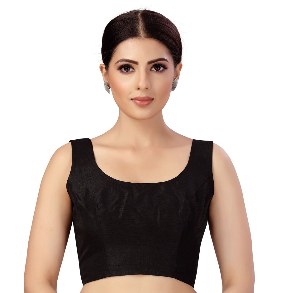 Women Shringaar | Women'S Polyester Sleeveless Saree Blouse. - Shringaar Black