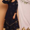 Women Janasya | Women'S Navy Blue Poly Crepe Kurta-Janasya