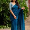 Women Stava Creation | Women'S Soft Silk Self Woven Designed Jacquard Saree (Navy ) - Stava Creation Blue