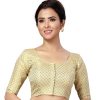 Women Shringaar | Women Cream Brocade Saree Blouse By Shringaar (1Pc)