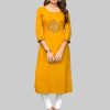 Women Vbuyz | Women'S Yellow Rayon Kurta By Vbuyz (1Pc)