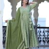 Women Lado Jaipuri | Women'S Shabnami Cotton Angrakha Set - Lado Jaipuri Green