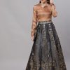 Women AKS | Women'S Floral Print Flared Skirt - Aks Grey