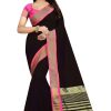 Women Vamika | Women'S Vamika Black Cotton Silk Weaving Saree - Vamika