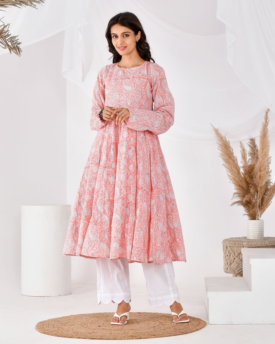 Women RANGPUR | Women'S Anarkali Kurta Set-Rangpur Pink