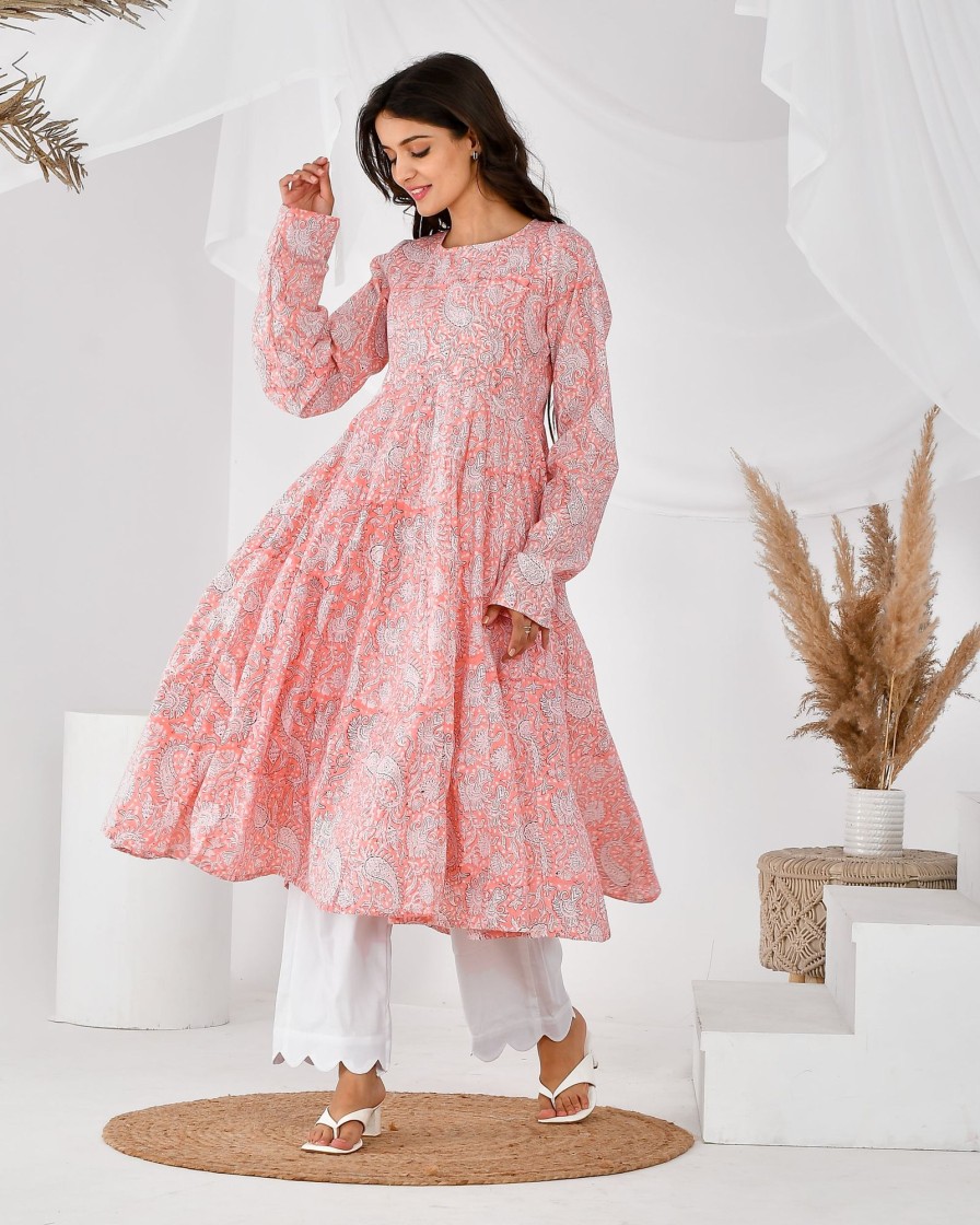 Women RANGPUR | Women'S Anarkali Kurta Set-Rangpur Pink