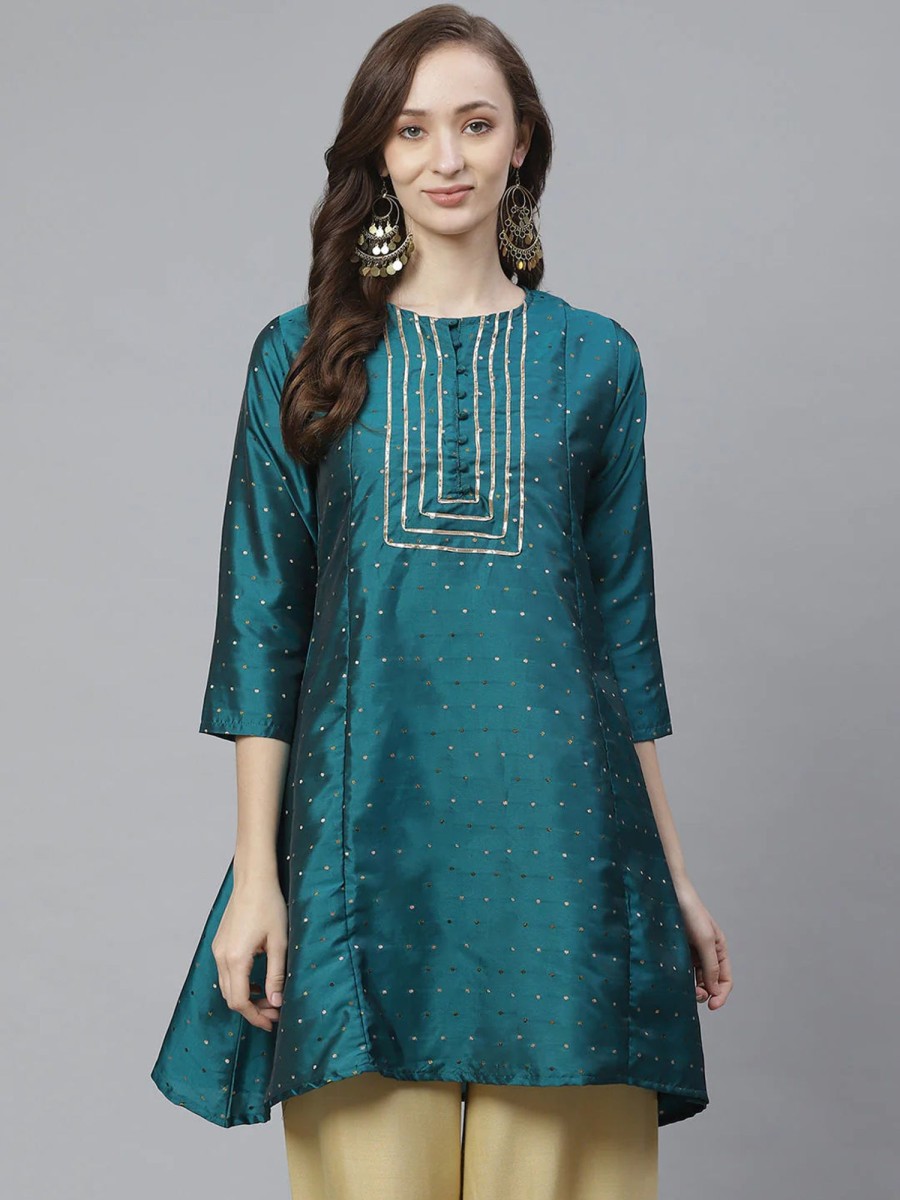 Women Bhama Couture USA | Women'S Couure Ethnic Tunic - Bhama Couture Usa Green