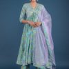 Women Pomcha Jaipur | Women'S Rohini Cotton Anarkali Set - Pomcha Jaipur Blue