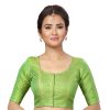 Women Shringaar | Women Parrot Green Brocade Saree Blouse By Shringaar (1Pc)