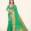 Women Sweet Smile | Women'S Sea Color Stylish Saree With Blouse Set - Sweet Smile Green