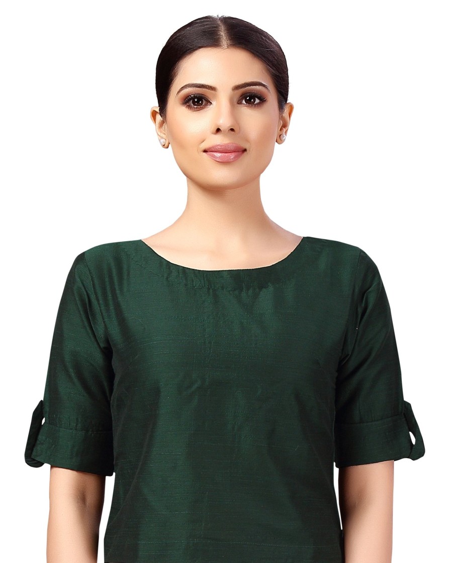 Women Shringaar | Women'S Cotton Half Sleeve Saree Blouse - Shringaar Green